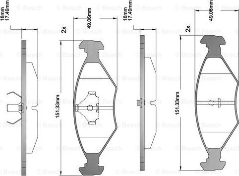 BOSCH F 03B 150 221 - Тормозные колодки, дисковые, комплект autosila-amz.com