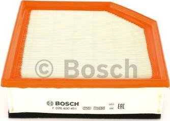 BOSCH F 026 400 451 - Воздушный фильтр, двигатель autosila-amz.com
