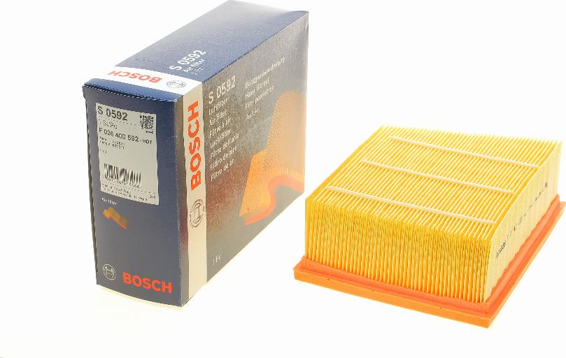 BOSCH F 026 400 592 - Воздушный фильтр, двигатель autosila-amz.com