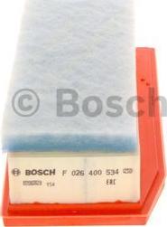 BOSCH F 026 400 534 - Воздушный фильтр, двигатель autosila-amz.com