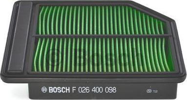 BOSCH F 026 400 098 - Воздушный фильтр, двигатель autosila-amz.com