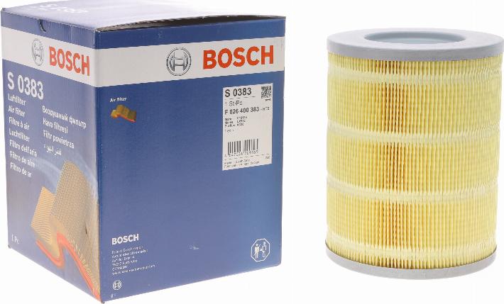 BOSCH F 026 400 383 - Воздушный фильтр, двигатель autosila-amz.com