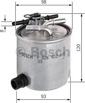 BOSCH F 026 402 019 - Топливный фильтр autosila-amz.com