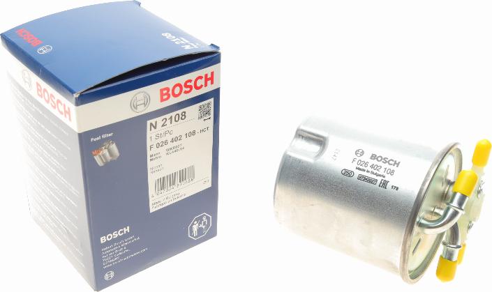 BOSCH F 026 402 108 - Топливный фильтр autosila-amz.com