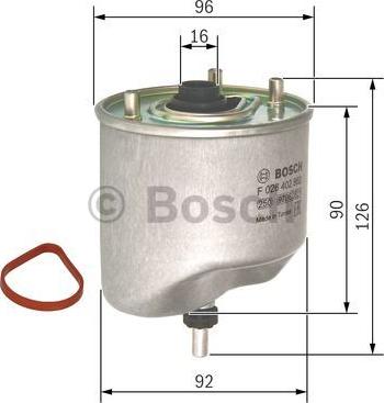 BOSCH F 026 402 862 - Фильтр топливный-, Citroen Berlingo/C3/C4/C5,Peugeot 207/208/308/408 1.4HDI-1.6HDI 09> autosila-amz.com