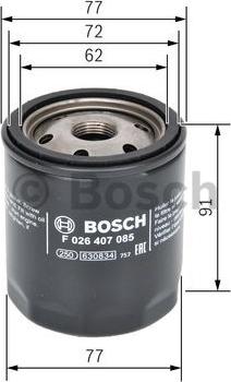 BOSCH F 026 407 085 - Масляный фильтр autosila-amz.com