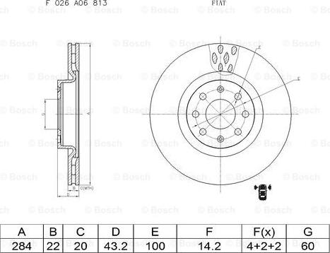 BOSCH F 026 A06 813 - Тормозной диск autosila-amz.com