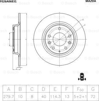 BOSCH F 026 A06 831 - Тормозной диск autosila-amz.com