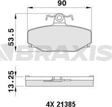Braxis AA0466 - Тормозные колодки, дисковые, комплект autosila-amz.com