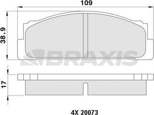Braxis AA0401 - Тормозные колодки, дисковые, комплект autosila-amz.com