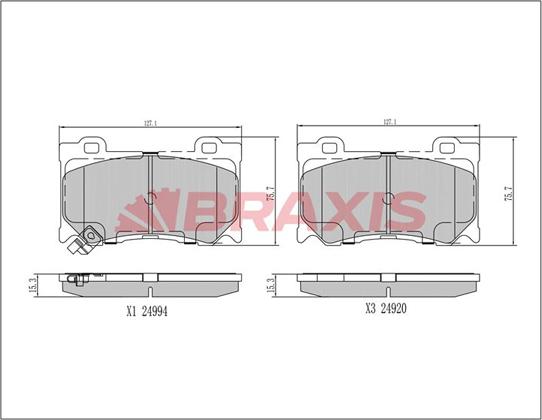 Braxis AA0407 - Колодки тормозные дисковые передние комплект autosila-amz.com