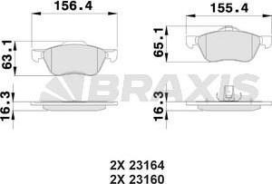 Braxis AA0438 - Тормозные колодки, дисковые, комплект autosila-amz.com
