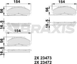 Braxis AA0502 - Тормозные колодки, дисковые, комплект autosila-amz.com