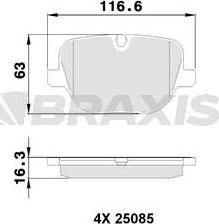 Braxis AA0510 - Тормозные колодки, дисковые, комплект autosila-amz.com
