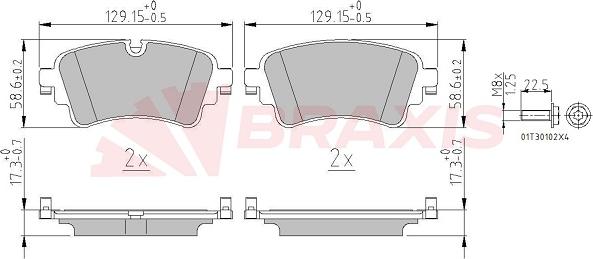 Braxis AA0664 - Тормозные колодки, дисковые, комплект autosila-amz.com