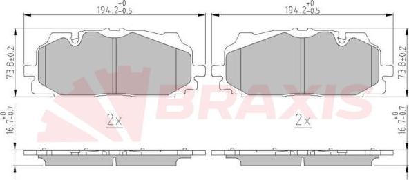 Braxis AA0666 - Тормозные колодки, дисковые, комплект autosila-amz.com