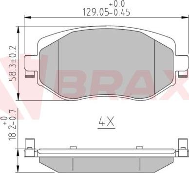 Braxis AA0668 - Тормозные колодки, дисковые, комплект autosila-amz.com