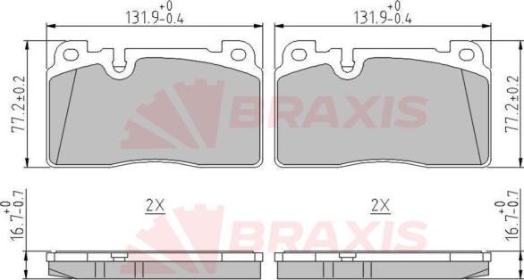 Braxis AA0639 - Тормозные колодки, дисковые, комплект autosila-amz.com