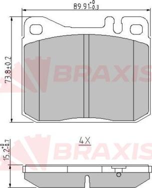 Braxis AA0635 - Тормозные колодки, дисковые, комплект autosila-amz.com