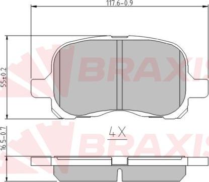 Braxis AA0632 - Тормозные колодки, дисковые, комплект autosila-amz.com