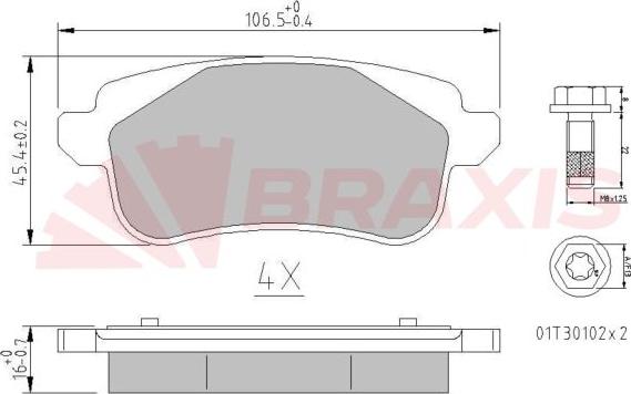 Braxis AA0672 - Тормозные колодки, дисковые, комплект autosila-amz.com