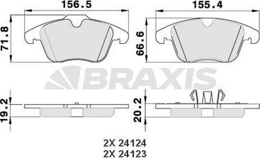 Braxis AA0044 - Тормозные колодки, дисковые, комплект autosila-amz.com