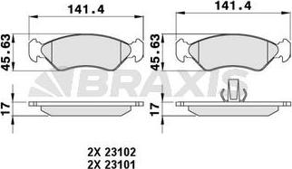 Braxis AA0046 - Тормозные колодки, дисковые, комплект autosila-amz.com