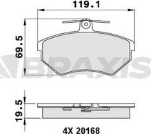 Braxis AA0040 - Тормозные колодки, дисковые, комплект autosila-amz.com