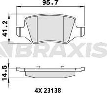 Braxis AA0047 - Тормозные колодки, дисковые, комплект autosila-amz.com
