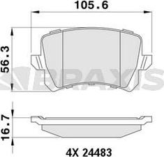 Braxis AA0050 - Тормозные колодки, дисковые, комплект autosila-amz.com