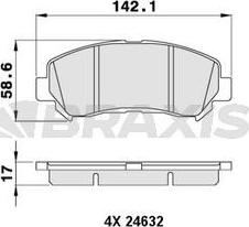 Braxis AA0051 - Тормозные колодки, дисковые, комплект autosila-amz.com