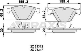 Braxis AA0067 - Тормозные колодки, дисковые, комплект autosila-amz.com