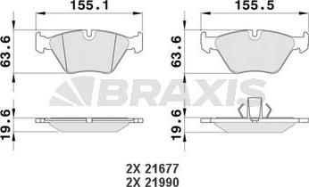 Braxis AA0084 - Тормозные колодки, дисковые, комплект autosila-amz.com