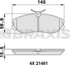 Braxis AA0086 - Тормозные колодки, дисковые, комплект autosila-amz.com