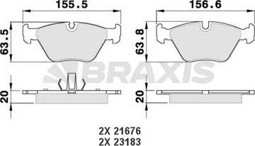 Braxis AA0083 - Тормозные колодки, дисковые, комплект autosila-amz.com