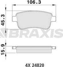 Braxis AA0087 - Тормозные колодки, дисковые, комплект autosila-amz.com