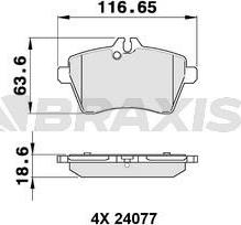 Braxis AA0039 - Тормозные колодки, дисковые, комплект autosila-amz.com