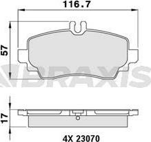 Braxis AA0034 - Тормозные колодки, дисковые, комплект autosila-amz.com