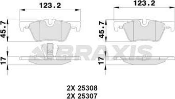 Braxis AA0196 - Тормозные колодки, дисковые, комплект autosila-amz.com