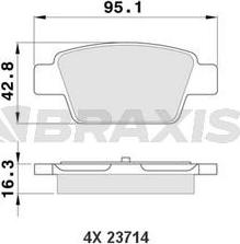 Braxis AA0154 - Тормозные колодки, дисковые, комплект autosila-amz.com