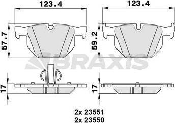 Braxis AA0151 - Тормозные колодки, дисковые, комплект autosila-amz.com