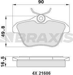 Braxis AA0166 - Тормозные колодки, дисковые, комплект autosila-amz.com