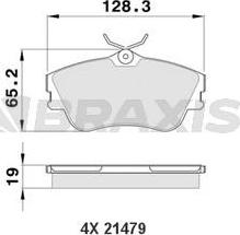 Braxis AA0160 - Тормозные колодки, дисковые, комплект autosila-amz.com