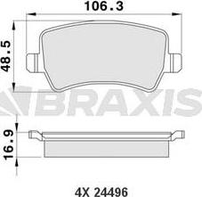 Braxis AA0119 - Тормозные колодки, дисковые, комплект autosila-amz.com