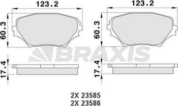 Braxis AA0114 - Тормозные колодки, дисковые, комплект autosila-amz.com
