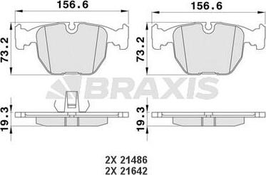 Braxis AA0110 - Тормозные колодки, дисковые, комплект autosila-amz.com