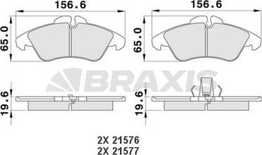 Braxis AA0118 - Тормозные колодки, дисковые, комплект autosila-amz.com