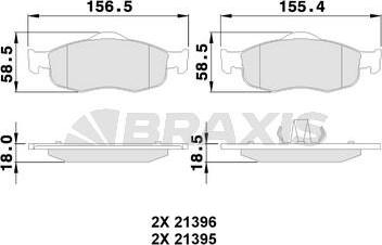 Braxis AA0112 - Тормозные колодки, дисковые, комплект autosila-amz.com