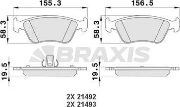 Braxis AA0186 - Тормозные колодки, дисковые, комплект autosila-amz.com