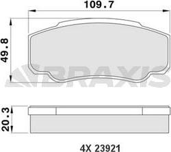 Braxis AA0181 - Тормозные колодки, дисковые, комплект autosila-amz.com